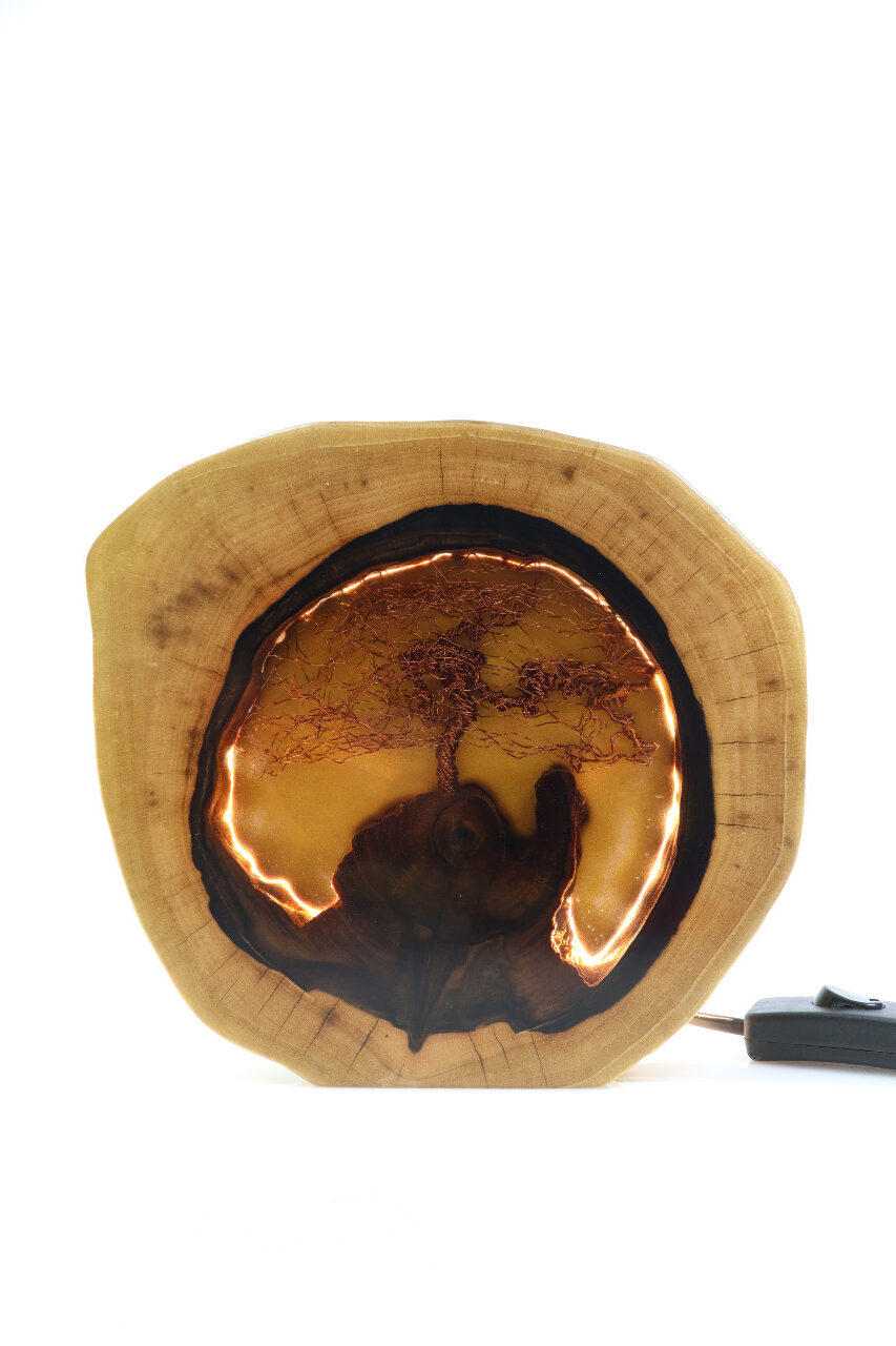 epoxi műgyanta lámpa asztalilámpa fali lámpa ajándék drótfa-réz-acél-alumínium horgany 110.2
