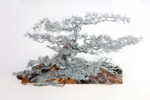 ezüst bonsai gravírozott céges drótfa ajándék.6