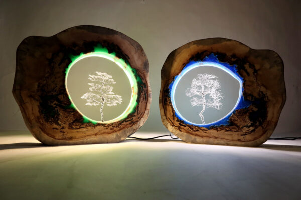 föld életfa asztali epoxi lámpa