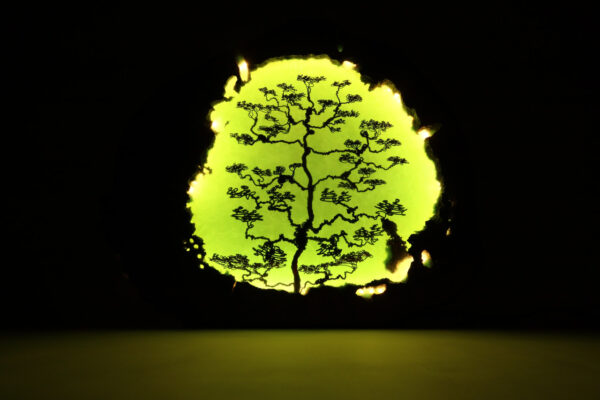 zöld epoxy zöld rafiki gyanta led lampa bonsai fa-133.7